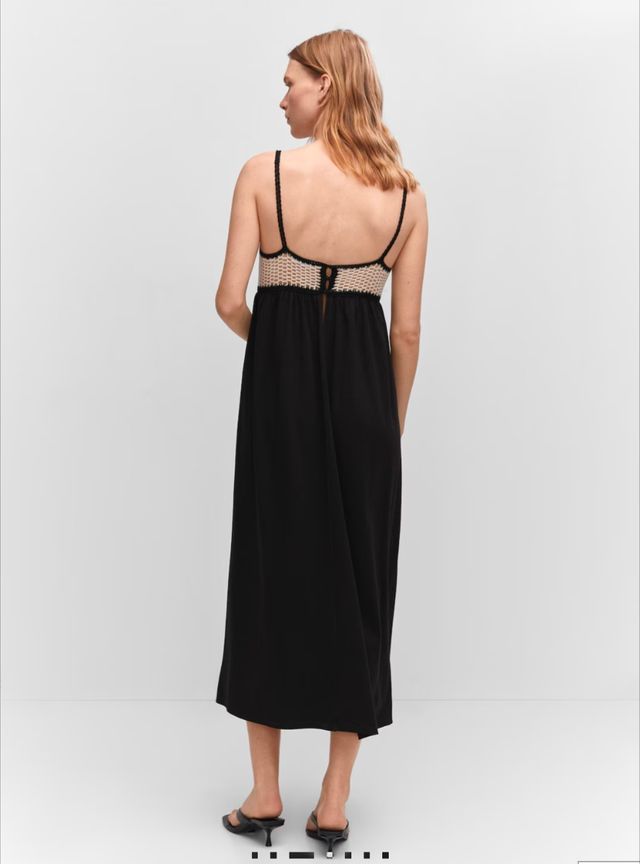 Vestido crochet Mango M