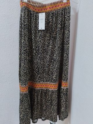 Falda larga estampada boho