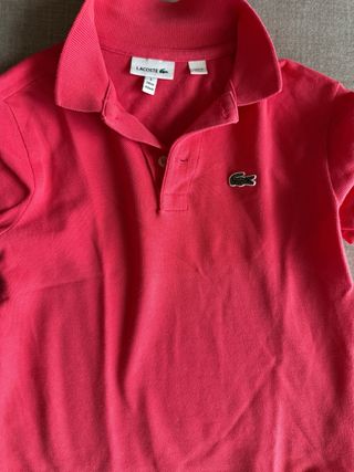 Polo Lacoste niño rosa T5