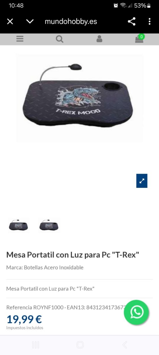 Mesita Portátil con Luz LED para PC