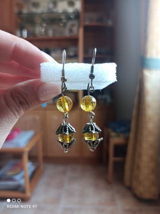 Pendientes color mostaza/ámbar| Joyas vintage