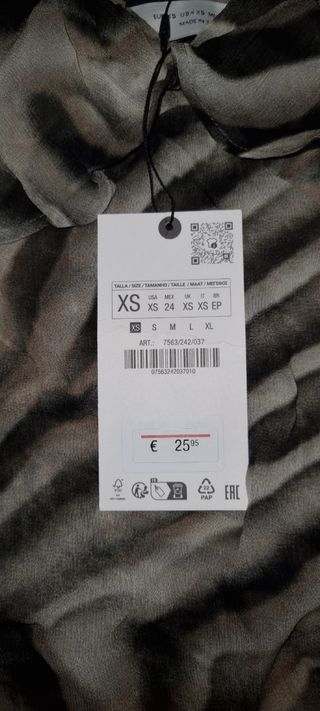 Top Zara cebra XS