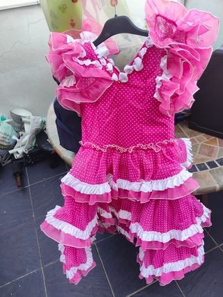 Vestido niña gitana rosa Confecciones Maria Matas