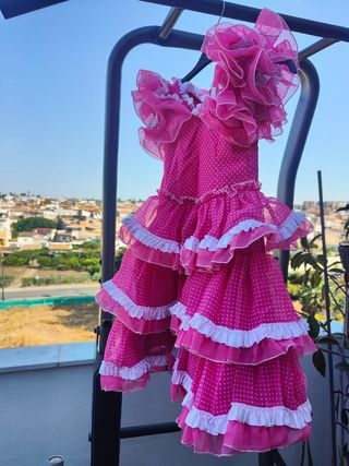 Vestido niña gitana rosa Confecciones Maria Matas