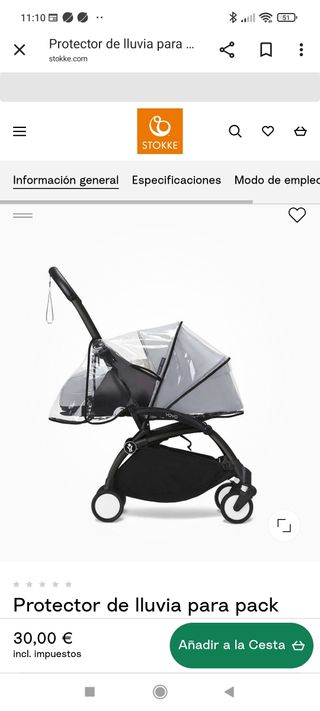 Cubrelluvia Stokke Yoyo2 Grupo0
