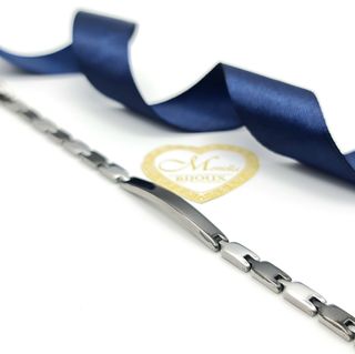 Bracciale da uomo acciaio a maglie nero e argento
