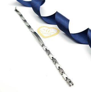 Bracciale da uomo acciaio a maglie nero e argento