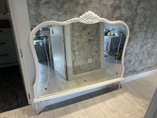 Espejo vintage blanco restaurado