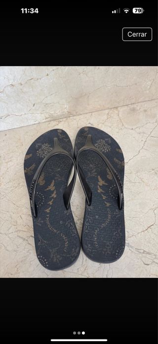 Chanclas Ipanema Negras Doradas