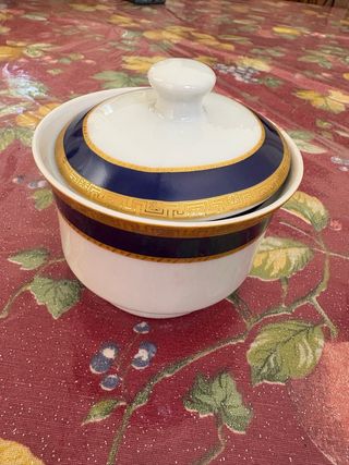 Zuccheriera ceramica oro - bianca