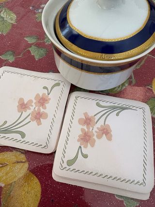 Zuccheriera ceramica oro - bianca