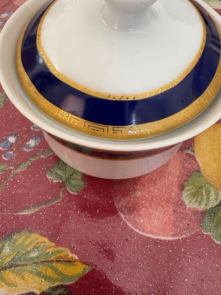 Zuccheriera ceramica oro - bianca