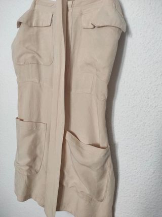 Mono corto lino Safari verano cinturón carey