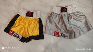 Shorts de boxeo: amarillo y plata