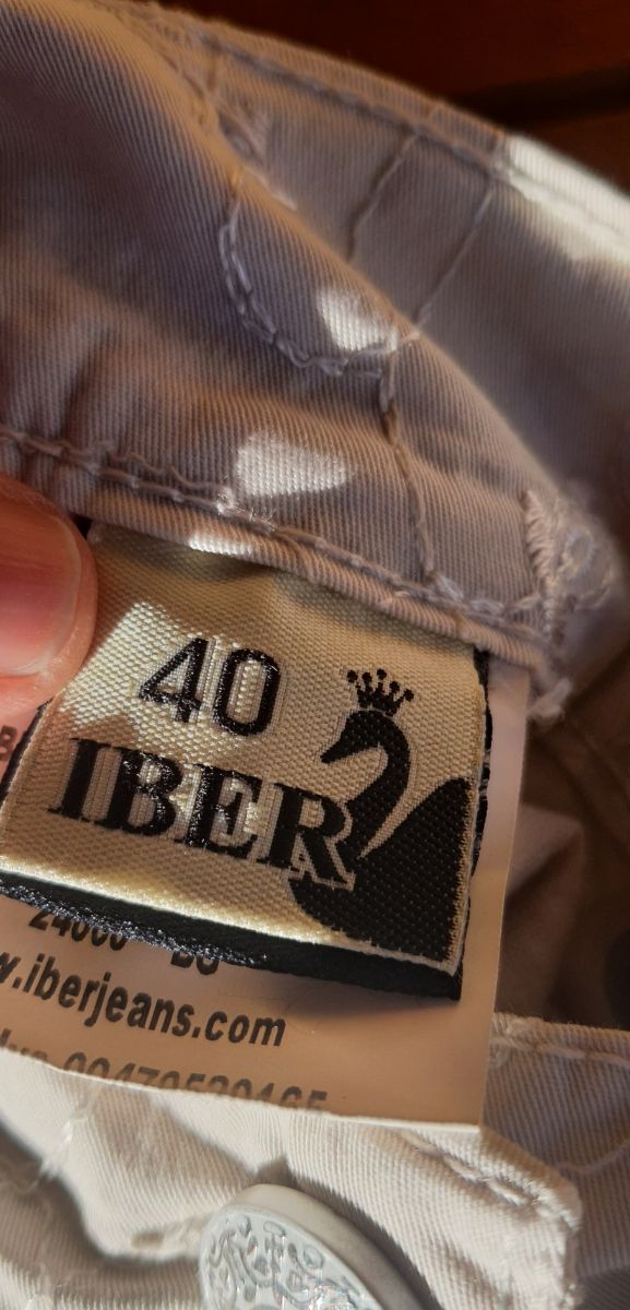 Pantaloni beige ricamato tg S