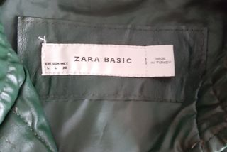 Chaqueta verde efecto cuero