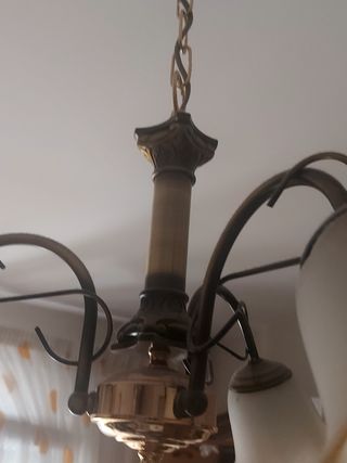 Lampara techo 3 luces - beige/dorado