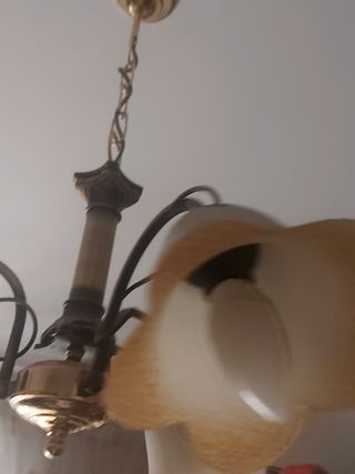 Lampara techo 3 luces - beige/dorado