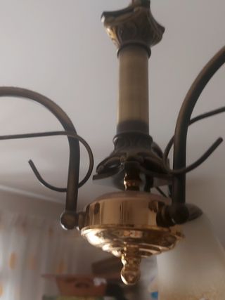 Lampara techo 3 luces - beige/dorado