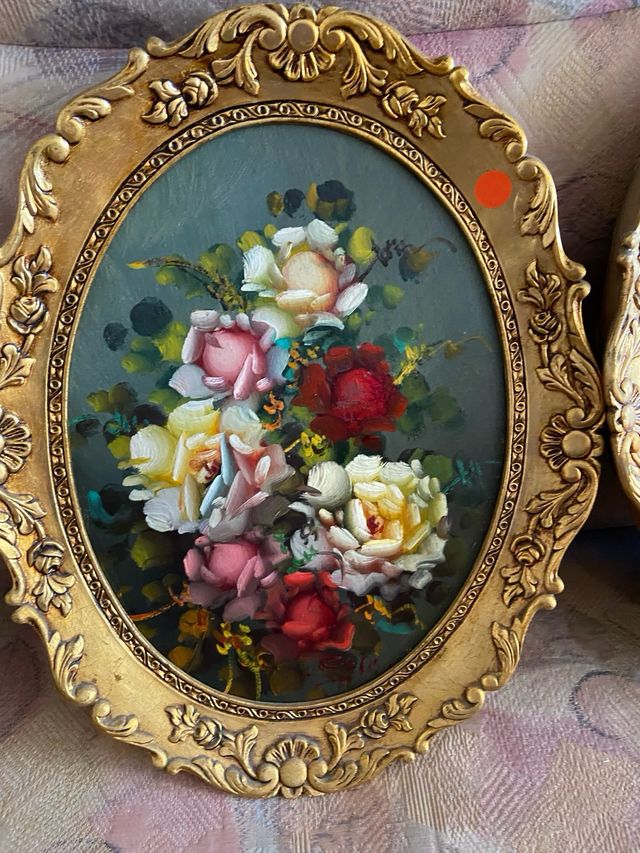 2 Cuadros Flores - Dorados