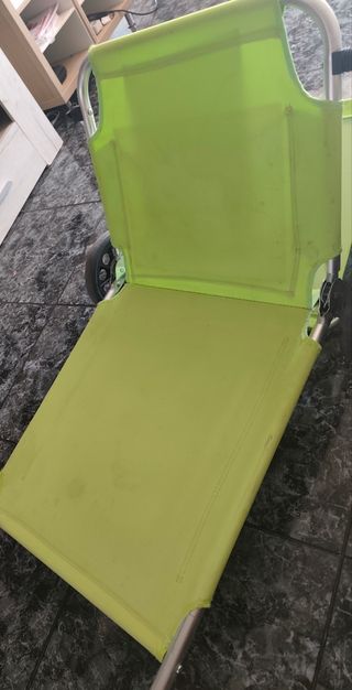 Tumbona playa con carrito - Plegable