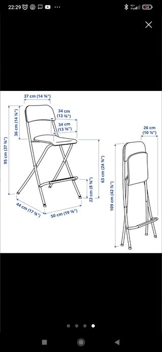 Taburete alto plegable madera metal