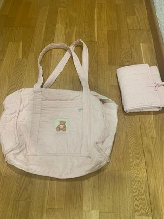 Bolso bebé+cambiador rosa