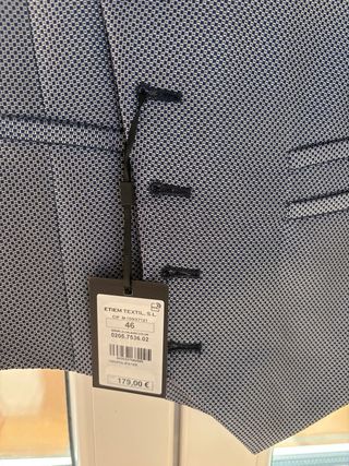 Chaleco traje; Talla 46; Azul marino/gris,