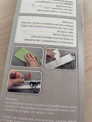 Barra con ganchos 45.5cm Home Creation