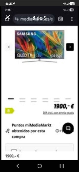 TV Samsung QE49Q7FAMTXXC QLED 4K smartv 49" UHD.