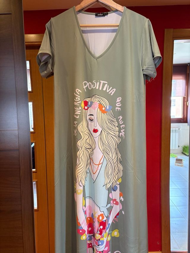 Vestido largo Keep & Trendy verde oliva