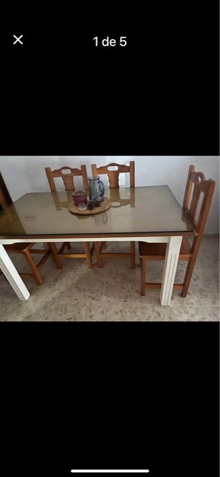 Mesa comedor cristal 140x80cm
