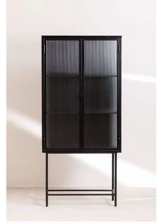 Vitrina negra metal y cristal