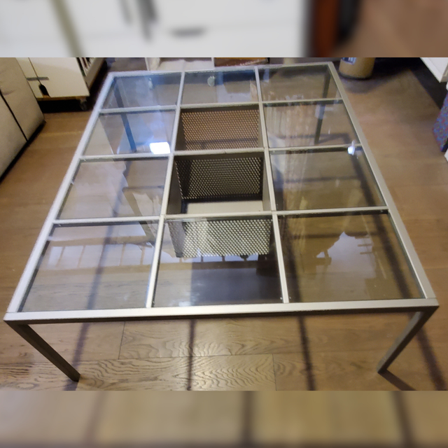 Mesa centro cristal-aluminio