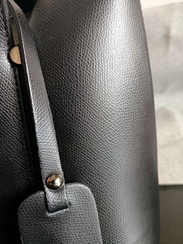 Borsa a mano nera in pelle