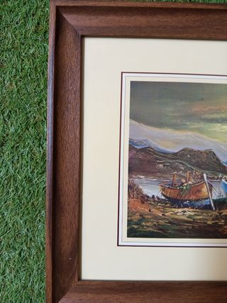 Cuadro paisaje con barcos