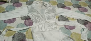 Vestido Satén Blanco Talla XS