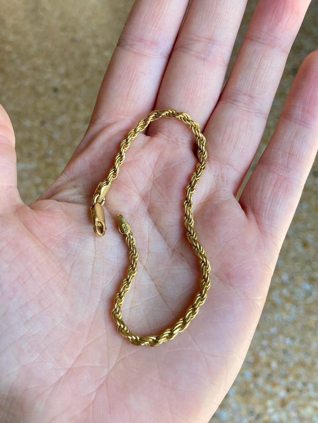 Bracciale intrecciato di argento dorato