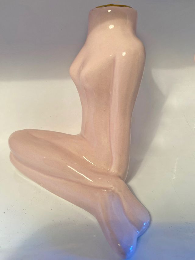 Portacandele rosa in porcellana