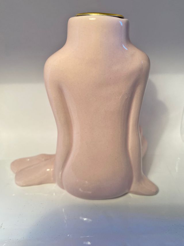 Portacandele rosa in porcellana