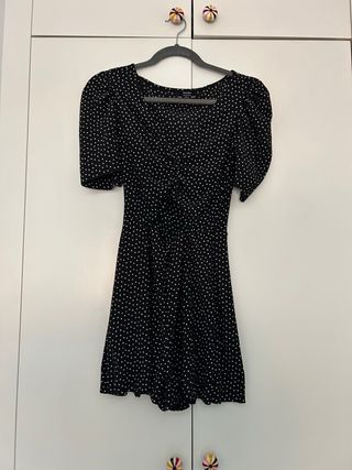 Vestido Bershka lunares negro