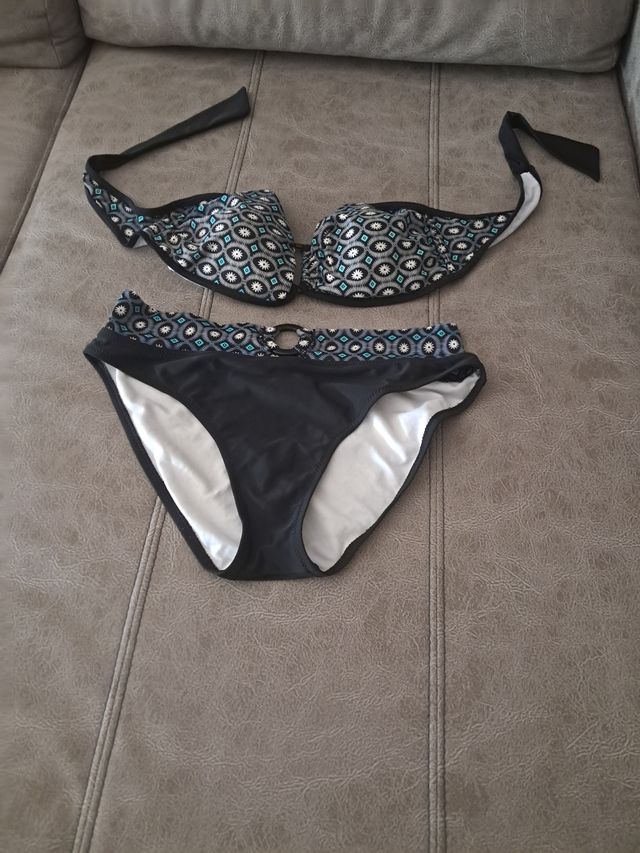 Bikini Negro-Verde Agua T46