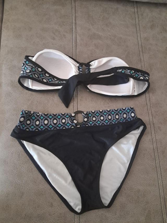 Bikini Negro-Verde Agua T46