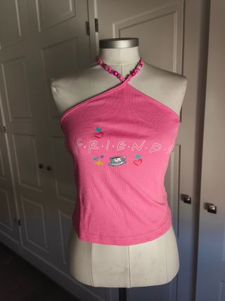 Top corto Friends rosa