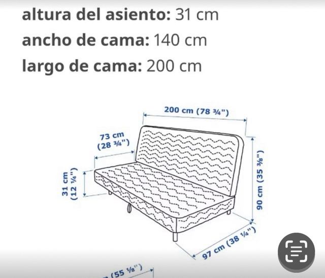 Sofá cama marrón IKEA