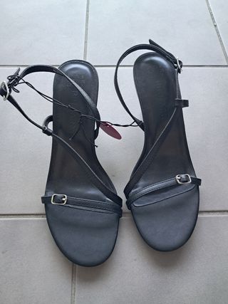 Sandalias negras tacón bajo nº38