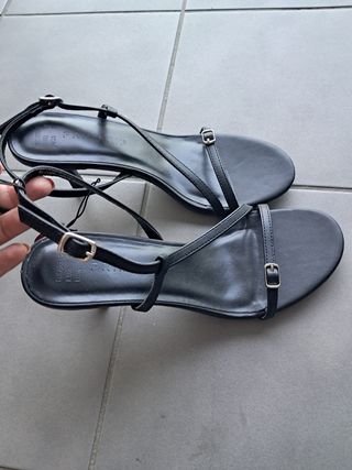Sandalias negras tacón bajo nº38