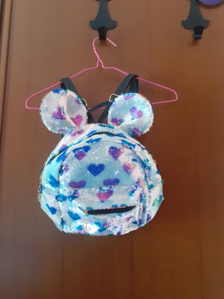 Zainetto bimba paillettes blu bianco