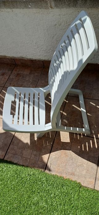 Silla playa plegable blanca