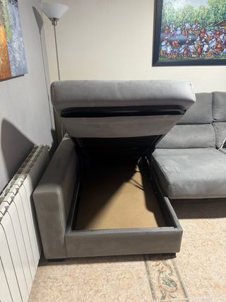 Sofá chaise longue gris
